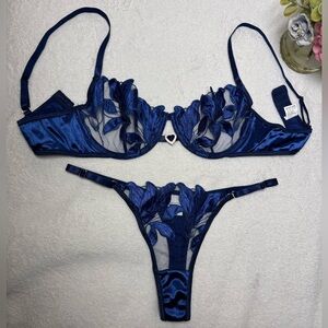 Blue Lace Lingerie Set